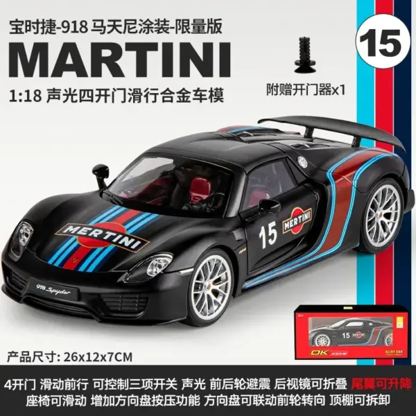 1:18 Scale Porsche 918 Spyder Diecast Model - Image 11