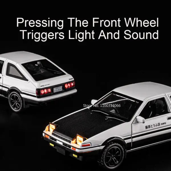 1/36 Diecast AE86 Sports Car Model with Lights - Image 3