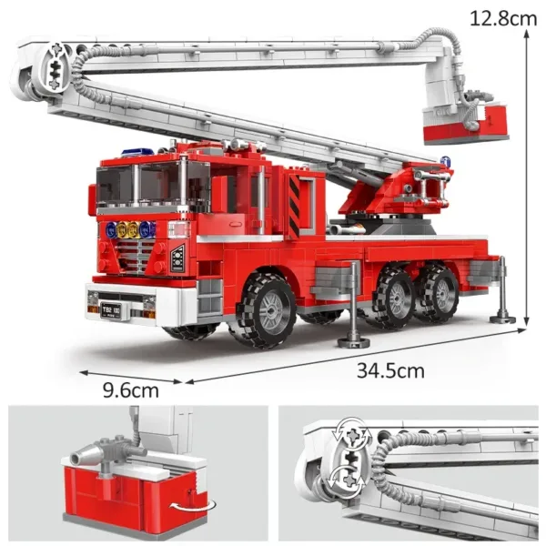 City Firefighter Rescue Vehicle Building Block Set - Image 4