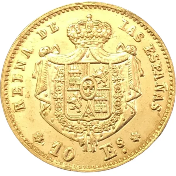 1868 Spain 10 Escudos Gold Replica Coin