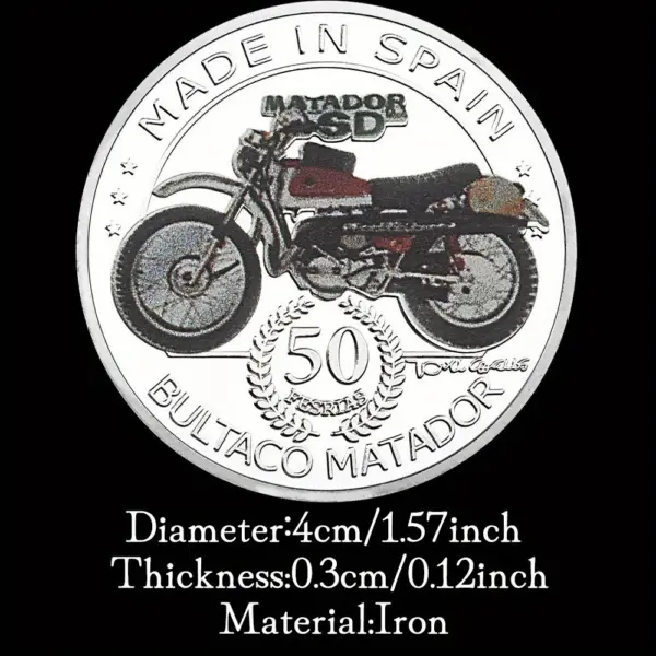 Bultaco Matador Commemorative Silver Coin 1PC - Image 3