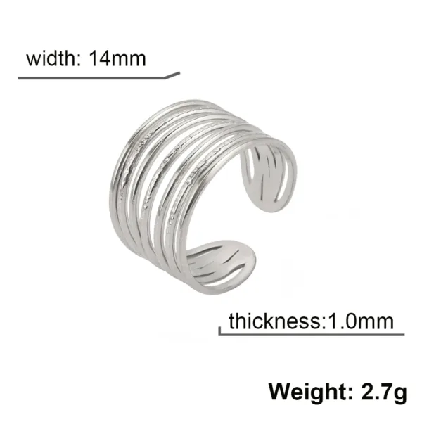 Geometric Multi-Layer Stainless Steel Rings - Image 8