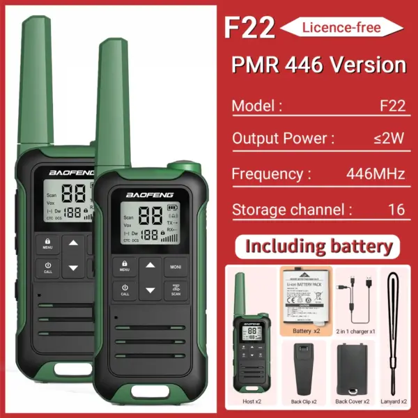 2pcs Baofeng F22 Long Range Walkie Talkies - Image 8