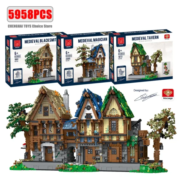 Medieval Blacksmith Shop Building Blocks Set - Image 2