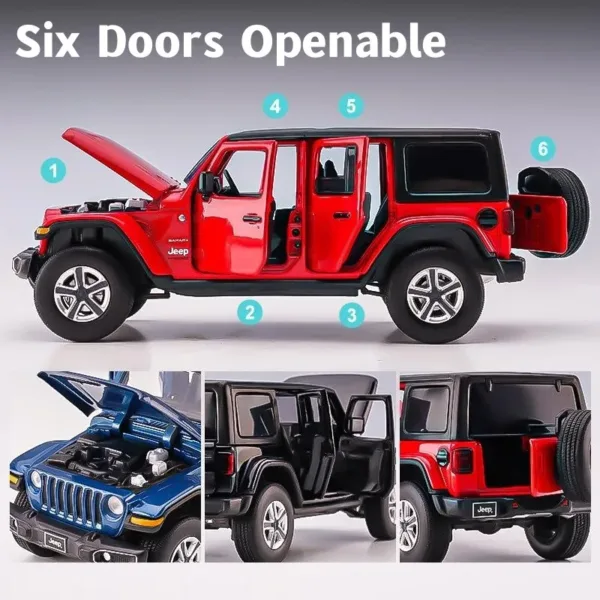 1:32 Scale Jeep Wrangler Diecast Model Car - Image 3