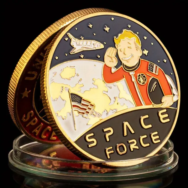 Golden Plated Space Force Commemorative Coin