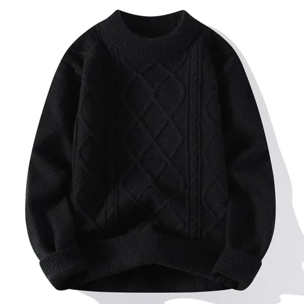 Winter Men's Casual Knitted O-Collar Sweater - Image 5