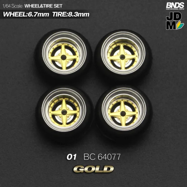 1/64 Scale Alloy Wheel and Tire Set 4pcs - Image 20