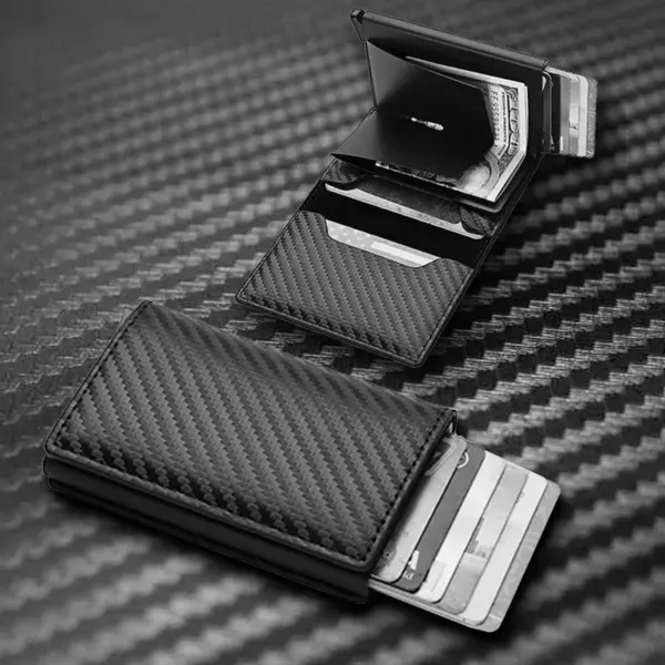 Men's PU Carbon Fiber Anti-theft Wallet - Image 5