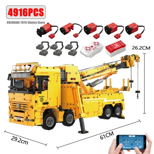 Electric Remote Control Crane Truck Building Set - Image 8