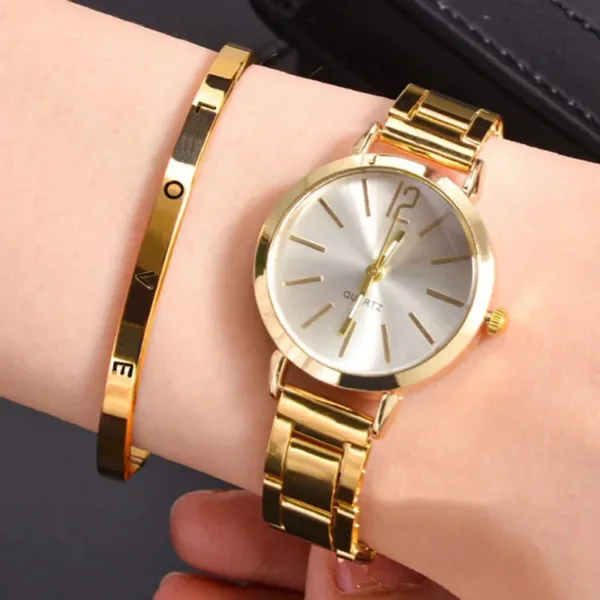 Women's Simple Alloy Quartz Watch Set