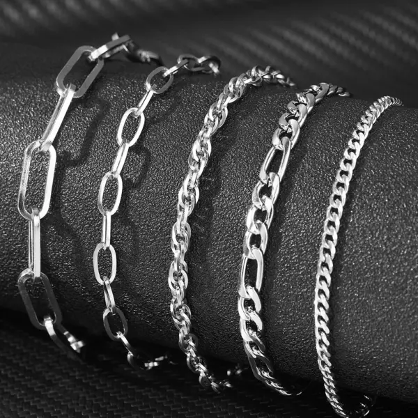 Multi-Style Stainless Steel Chain Bracelet for Women - Image 6