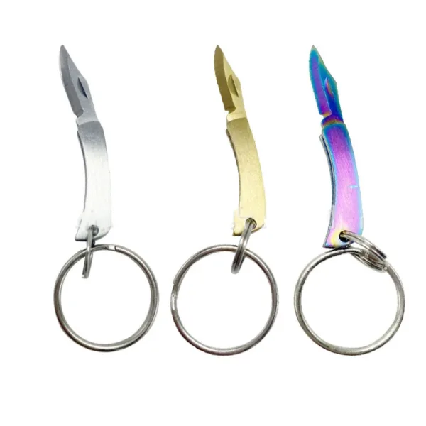 Mini Folding Stainless Steel Keychain Knife - Image 3