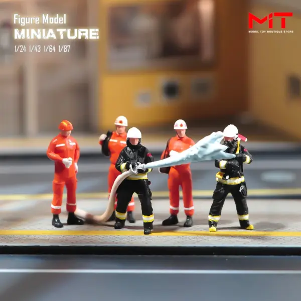 Firefighter Miniature Diorama Figures Set - Image 3