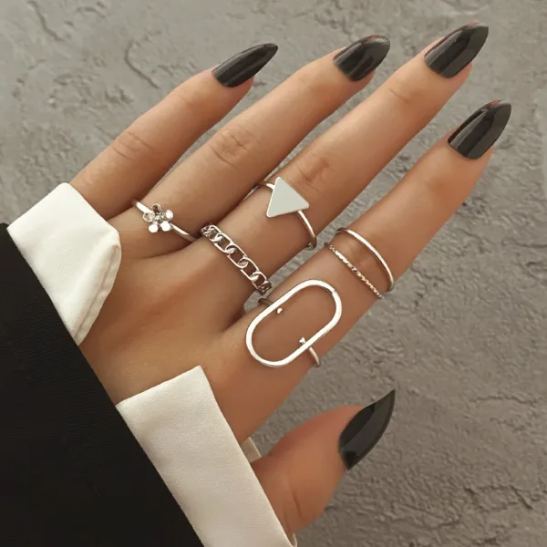 Silver Cross Ring Set for Women and Girls - Image 8