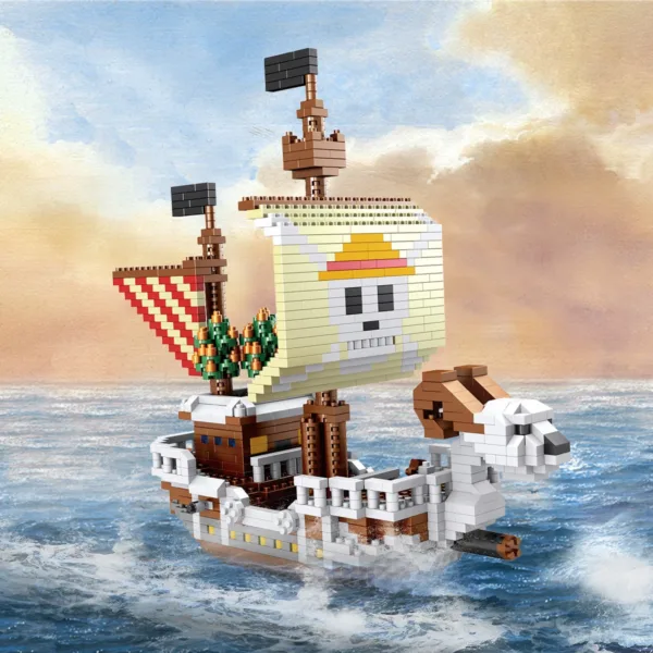 Ocean Pirate Ship 3D Model Building Blocks