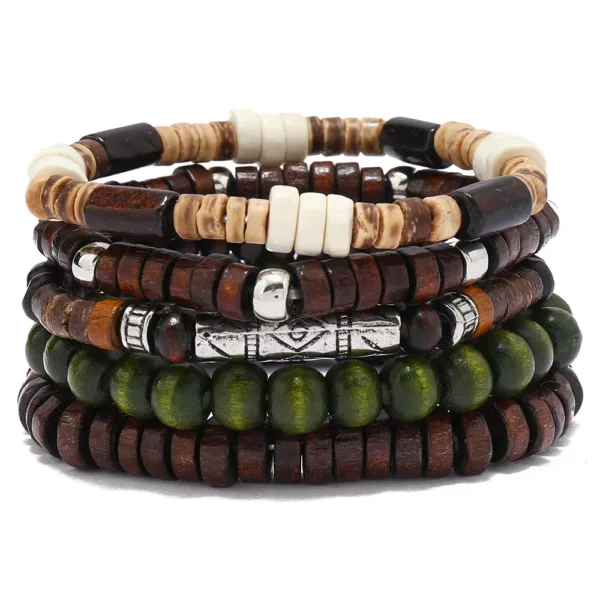 Wood Bead Cactus Charms Bracelet Set - Image 9