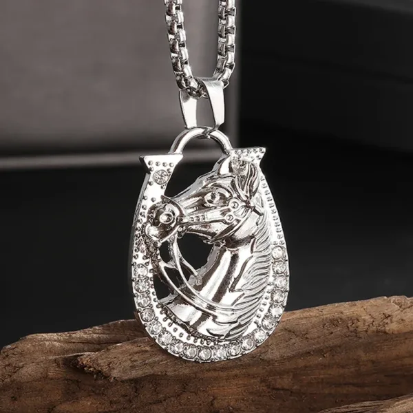 Lion Head Round Medal Pendant Necklace - Image 21