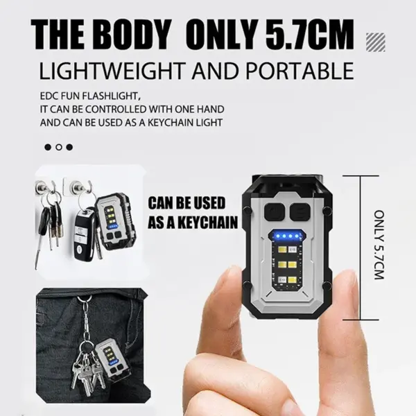 Portable Rechargeable LED Keychain Flashlight - Image 3