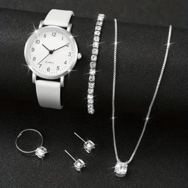 6PCS Women's Quartz Watch and Jewelry Set - Image 2