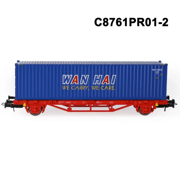 HO Scale Flat Car with 20ft and 40ft Containers - Image 11