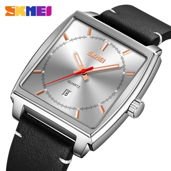 Men's Quartz Watch with Leather Strap