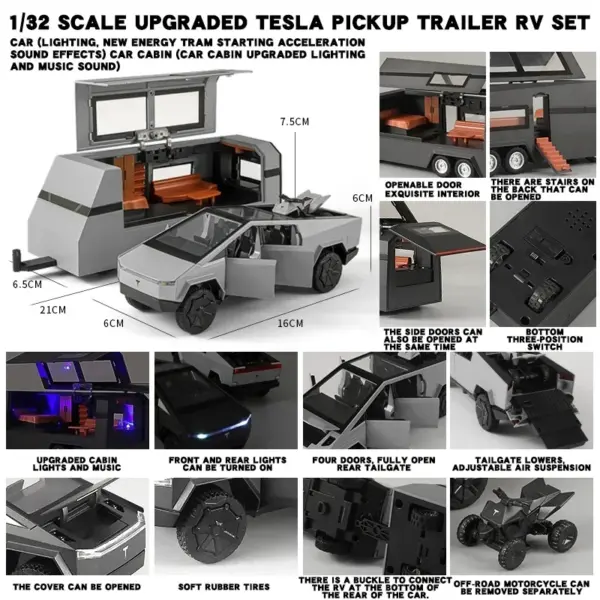 Tesla Cybertruck Diecast Metal Model with Sound - Image 4