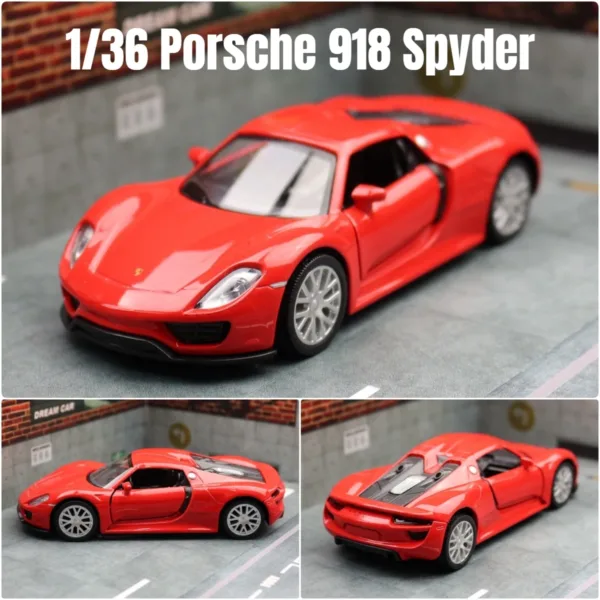 1/36 Scale Porsche 918 Spyder Toy Car - Image 8