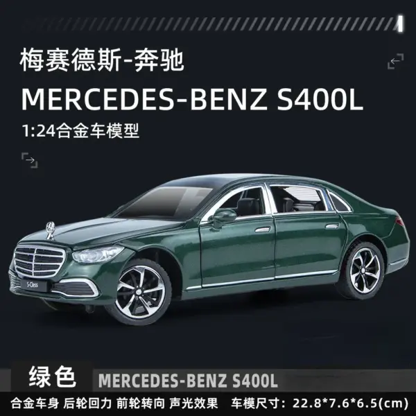 1:24 Mercedes-Benz S400L Diecast Model Car - Image 9