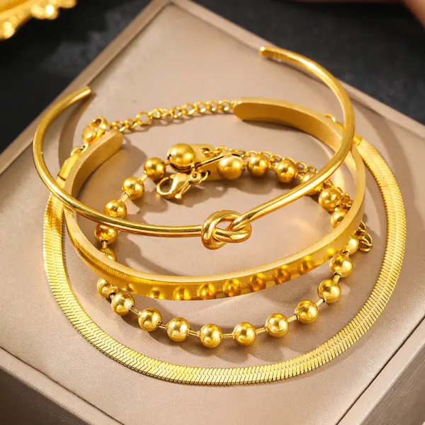 Stainless Steel Bracelet Jewelry Set for Women - Image 3