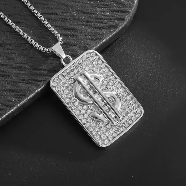 Iced Out Letter Pendant Necklace for Men - Image 23