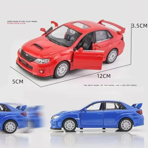 1:36 Subaru WRX STI Alloy Diecast Model Car - Image 5