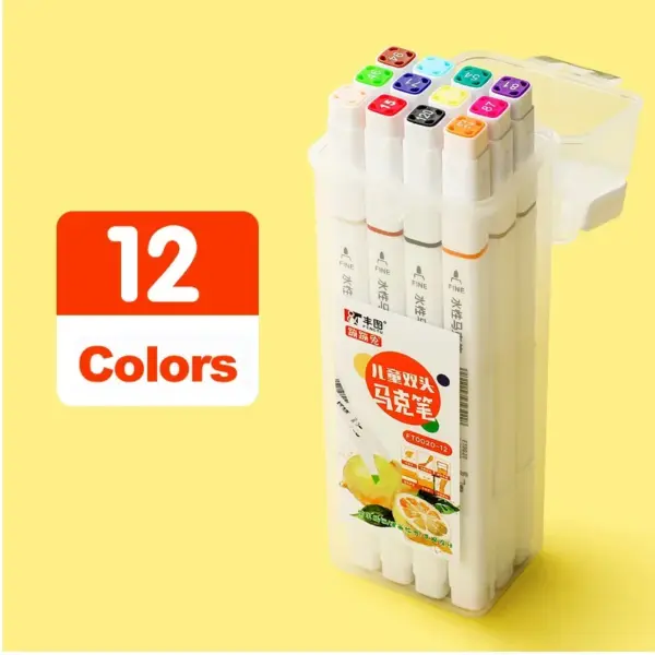 12 or 24 Colors Double-Ended Art Markers Set - Image 7
