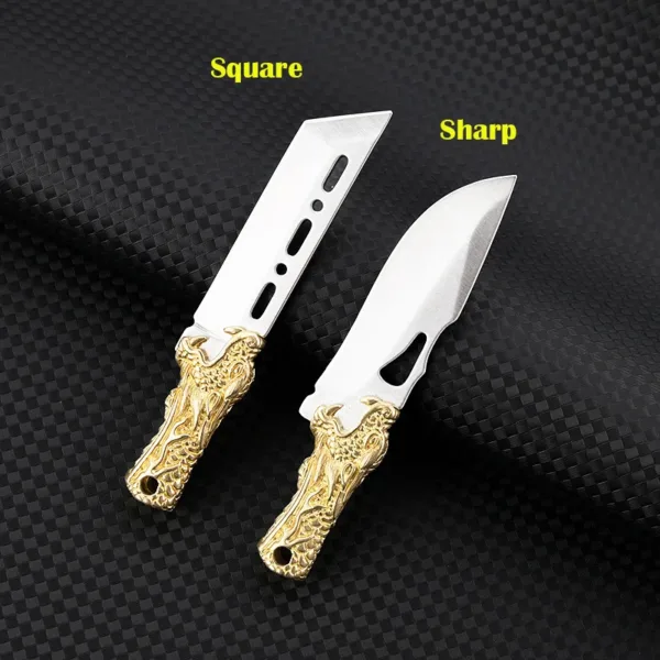 Brass Dragon Head Mini EDC Pocket Knife - Image 3