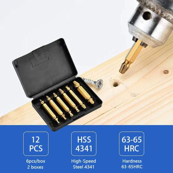 12pcs HSS Damaged Screw Extractor Set - Image 5