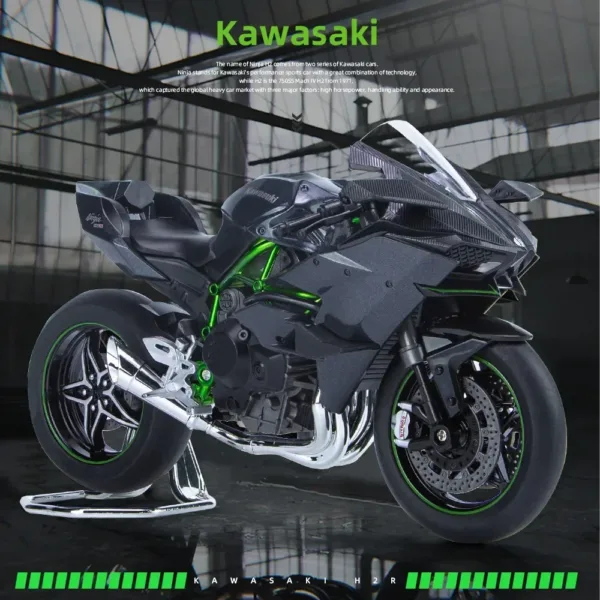 1:9 Scale Kawasaki H2R Ninja Motorcycle Model - Image 4