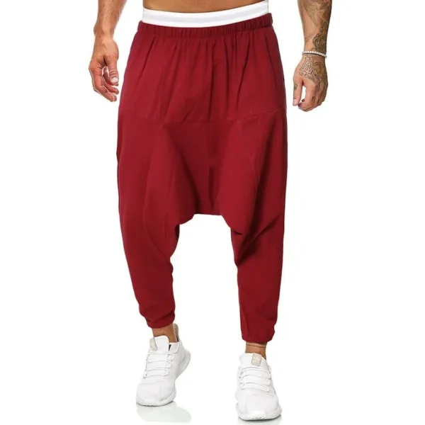 Men's Solid Harem Pants Casual Joggers - Image 2