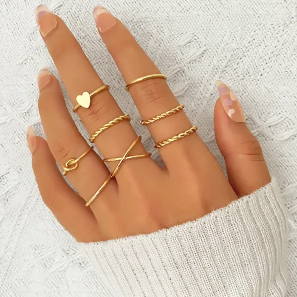 Bohemian Cross Wide Ring Set for Women - Image 15