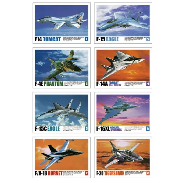 1/144 Fighter Model Set F14 F15 F-4E 28pcs - Image 6