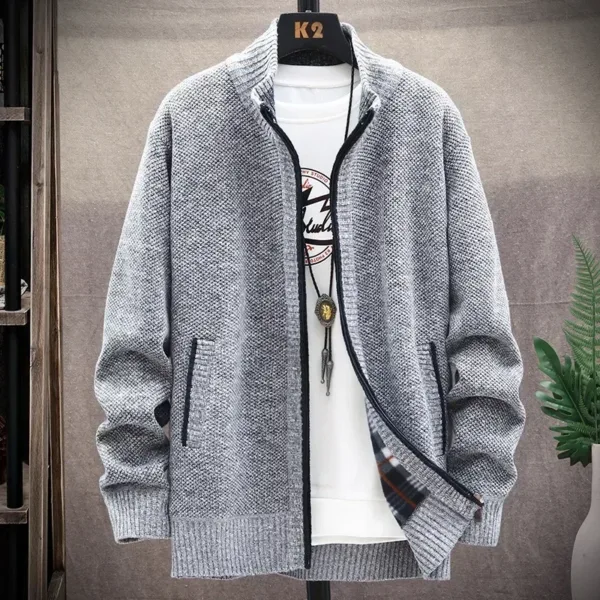 Men's Cozy Thick Fleece Cardigan Jacket - Image 7