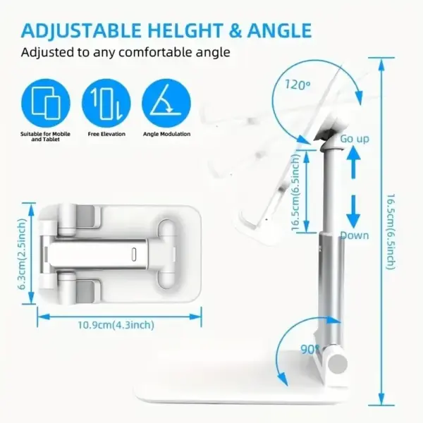 Adjustable Foldable Phone Tablet Desk Stand - Image 2