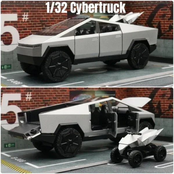 1/32 Scale Tesla Cybertruck Alloy Model Toy - Image 6