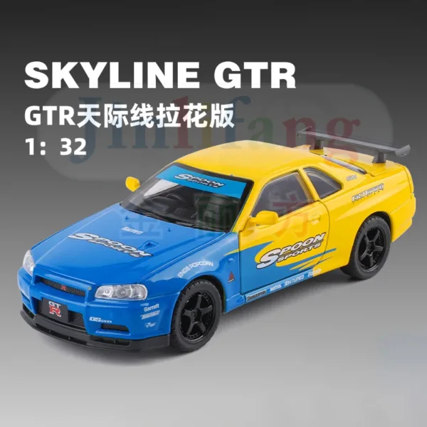 1:32 Alloy Nissan GTR R34 GT-R Model Car - Image 12