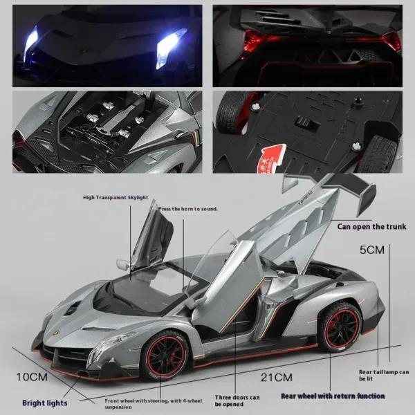 1:24 Lamborghini Poison Veneno Diecast Model - Image 3