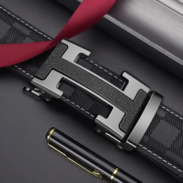 Men's Genuine Leather Automatic Buckle Belt - Image 2