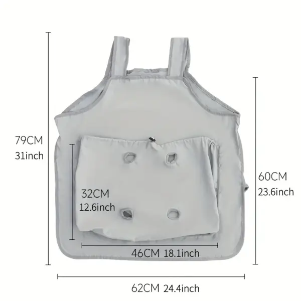 Light Gray Cat Grooming Apron with 4 Holes - Image 3