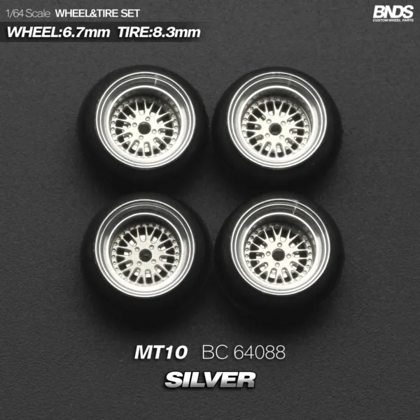 1/64 Scale Alloy Wheel and Tire Set 4pcs - Image 7