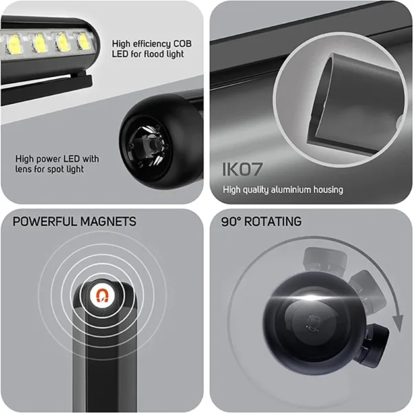 Rechargeable LED Flashlight Mini Work Light - Image 4