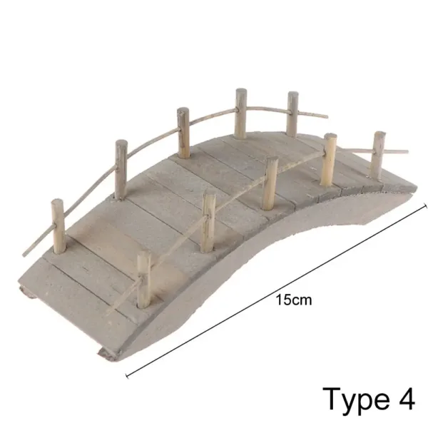 Miniature Wooden Arch Bridge Dollhouse Accessory - Image 7