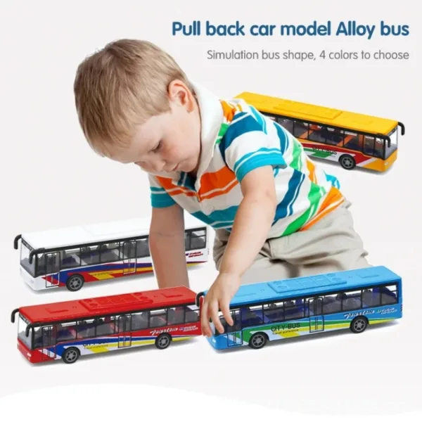 15CM Pull Back Alloy Bus Toy for Kids - Image 5